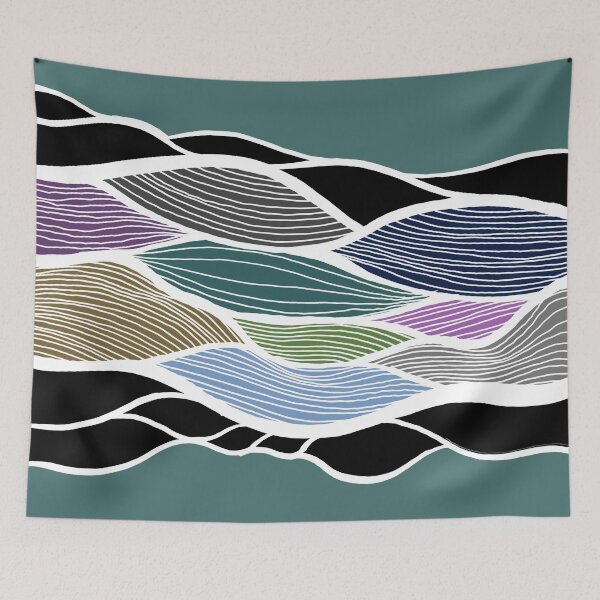 Item preview, Waving Harmonic Color Fields on Turquise designed and sold by Istvan Ocztos.