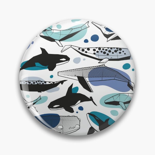 Item preview, Whales joyful song // white background pastel denin and classic blue teal aqua and white and black geometric sea animals designed and sold by SelmaCardoso.