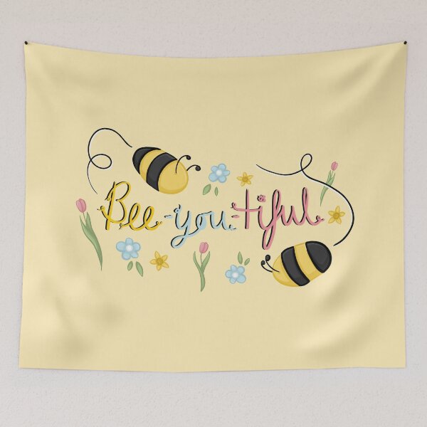Item preview, Bee-you-tiful Positivity Spring Hand Drawn Quote Digital Illustration designed and sold by AlmightyClaire.