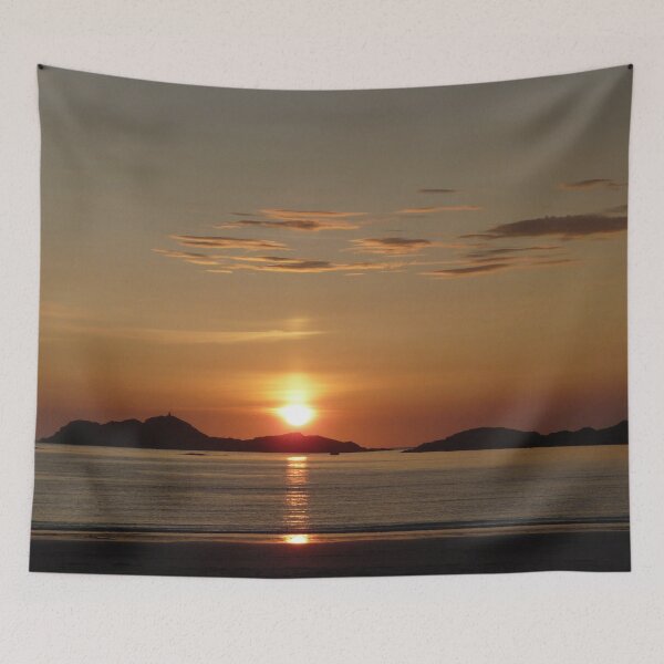 Item preview, Midnight sun at a beach in Lofoten, Norway - scenic designed and sold by Designbyfia.
