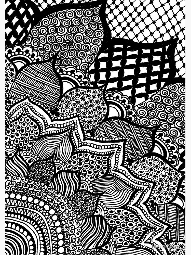 Flowery Zentangle tile with just the pattern Haluta 