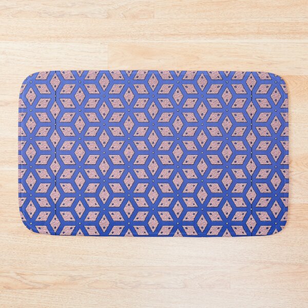 Item preview, Blue background and pink textured pattern symbols designed and sold by vector-pro.