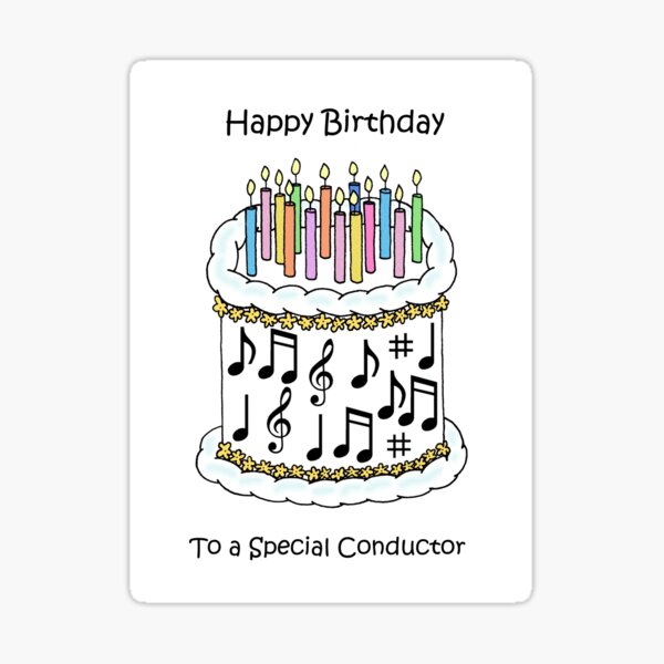 Sticker Joyeux Anniversaire Au Gateau Et Aux Bougies De Musicien Prefere Par Katetaylor Redbubble