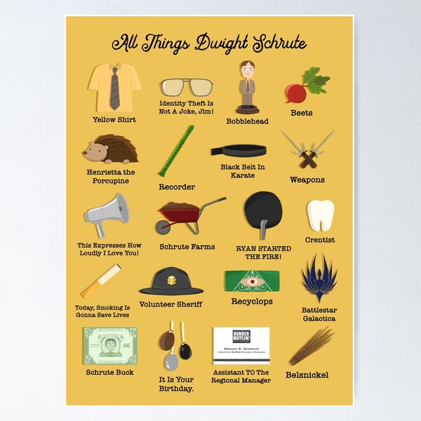 Item preview, The Office All Things Dwight Schrute designed and sold by cutermelon.