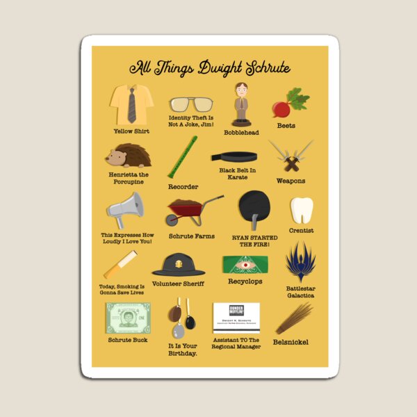 Item preview, The Office All Things Dwight Schrute designed and sold by cutermelon.