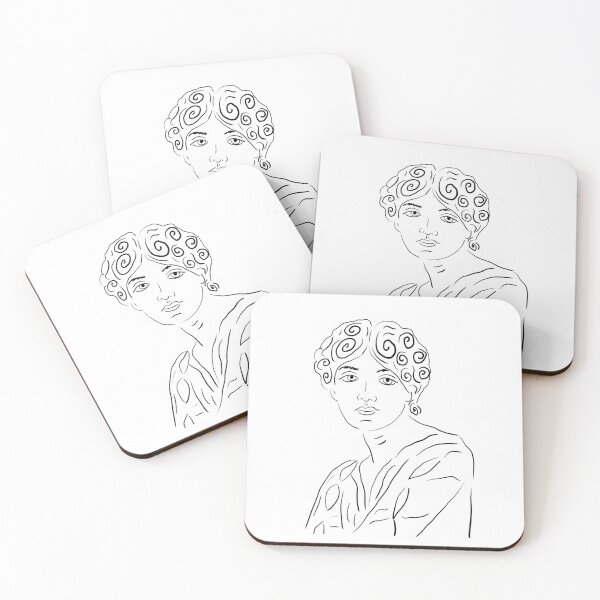 Item preview, Sappho Greek statue Line art minimalist illustration designed and sold by iliketeas.
