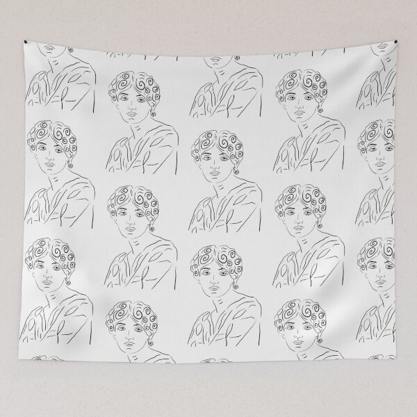 Item preview, Sappho Greek statue Line art minimalist illustration designed and sold by iliketeas.