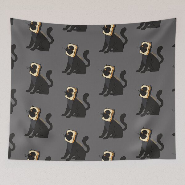 Item preview, Am Bread, Black Cat Wearing A Slice of Bread designed and sold by SquishStitches.