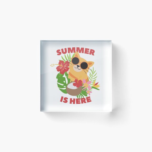 Item preview, Summer Is Here Cat With Sunglasses designed and sold by curledup-cat.