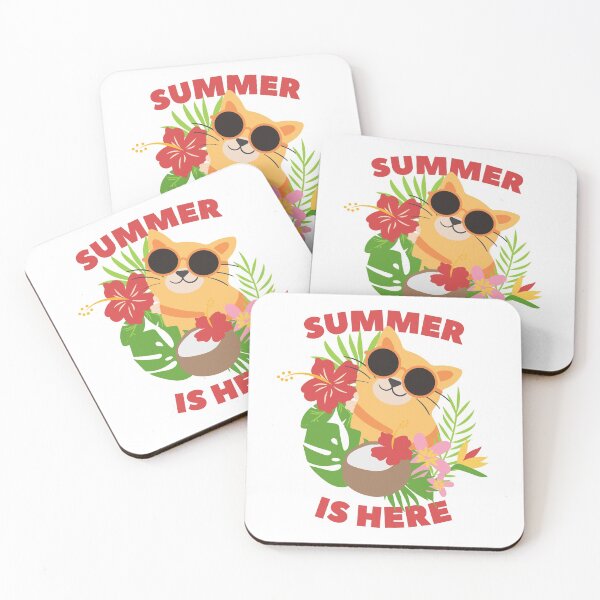 Item preview, Summer Is Here Cat With Sunglasses designed and sold by curledup-cat.