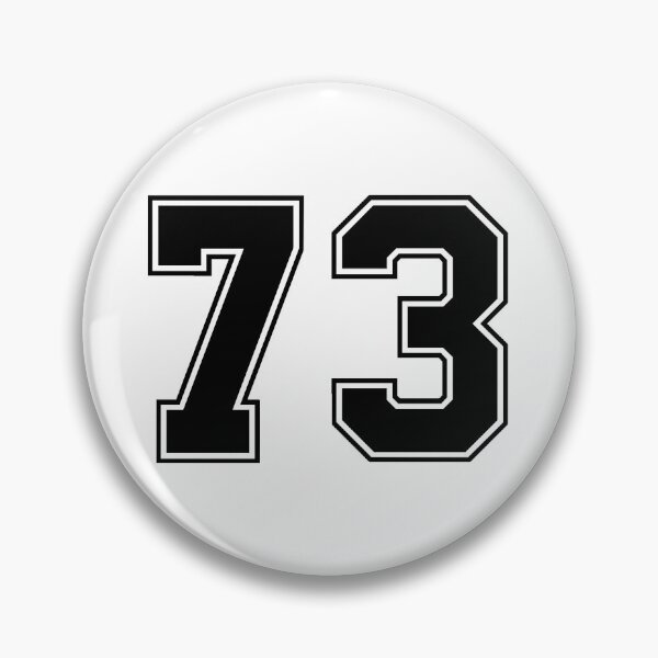 Item preview, 73 American Football Classic Vintage Sport Jersey Number in black number on white background for american football, baseball or basketball designed and sold by Marcin Adrian.