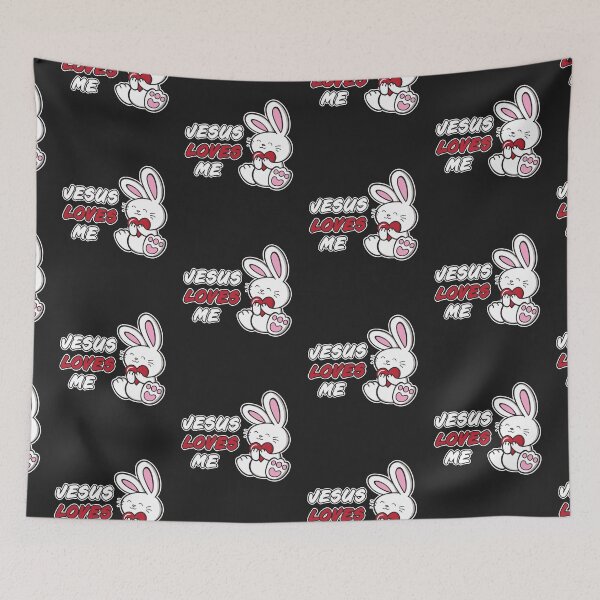 Item preview, Jesus Loves Me Cute Bunny Rabbit Easter Christian Love designed and sold by OopteesLydia.