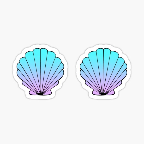 Blue shell illustration, Ariel Mermaid, Mermaid, blue, sticker