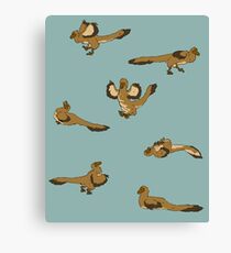 Blue Playful Raptors Canvas Print