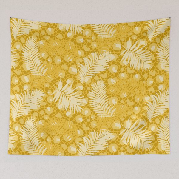 Item preview, Marigold Animal Print Palms designed and sold by Carolina Diaz.