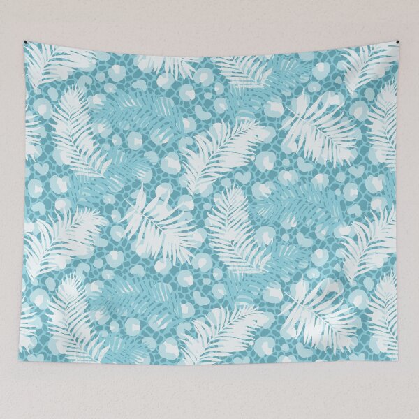Item preview, Light Blue Animal Print Palms designed and sold by Carolina Diaz.