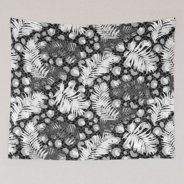 Item preview, Black and White Animal Print Palms designed and sold by Carolina Diaz.