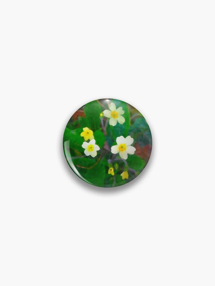 Thumbnail 1 von 3, Button, Primeln Frühlingsblumenmuster designt und verkauft von DesignsofNote.