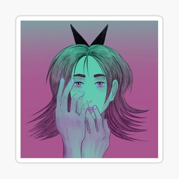 Pink and Green Sticker