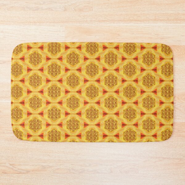 Item preview, Golden yellow and orange geometrical and decorative pattern artwork designed and sold by vector-pro.