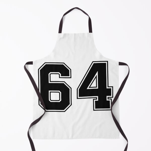 Item preview, 64 American Football Classic Vintage Sport Jersey Number in black number on white background for american football, baseball or basketball designed and sold by Marcin Adrian.