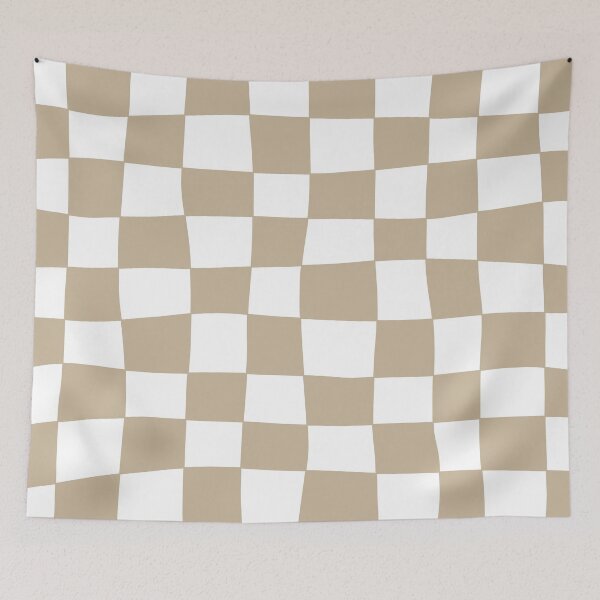 Item preview, Hand Drawn Checkerboard Pattern (tan/white) designed and sold by Design Minds Boutique.