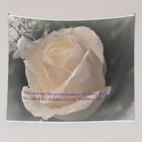 Item preview, THE BEATITUDES - MATTHEW 5:9 - BLESSED ARE THE PEACEMAKERS - PRESENTED TO YOU WITH A BEAUTIFUL MISTED WHITE ROSE designed and sold by ReflectHisGlory.