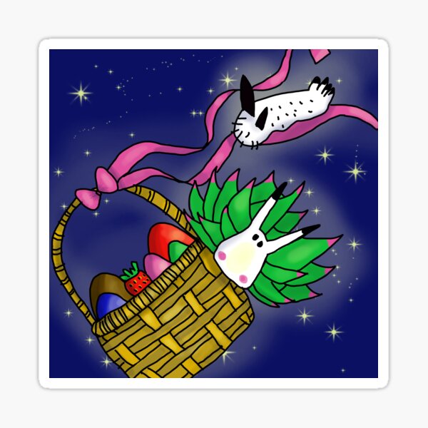 Easter Space Bunny and Sheep Sticker