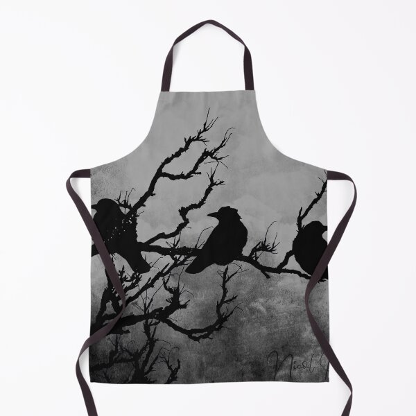 Item preview, Crows Birds on Branch Yellow Stormy Sky Gothic Art A526 designed and sold by byNicol.