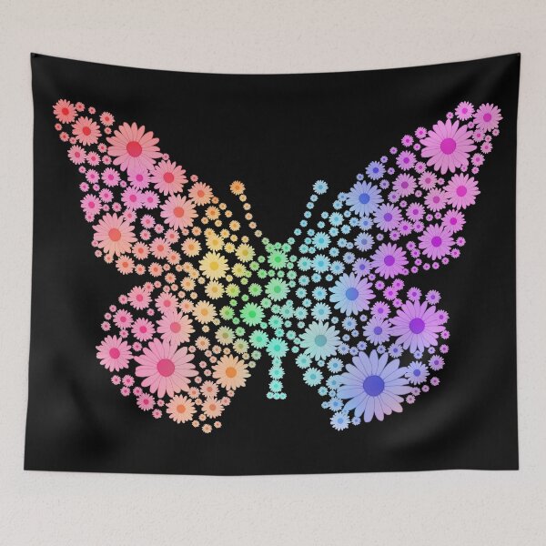 Item preview, Rainbow Flower Spring Butterfly Silhouette designed and sold by Deborah Camp.