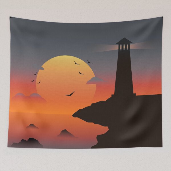 Item preview, Lighthouse at Sunset designed and sold by AnsDesigns.