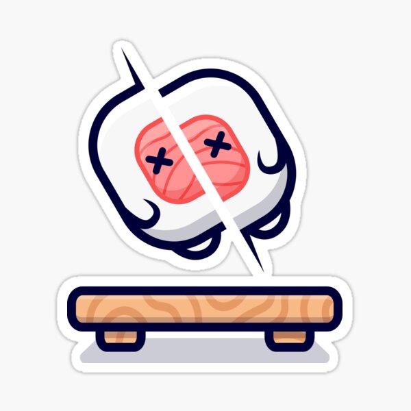 Cute sushi roll slashed cartoon Sticker