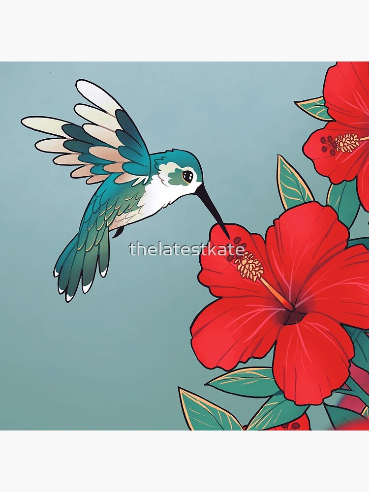 "You are worth looking after today" Hibiscus Hummingbird by thelatestkate