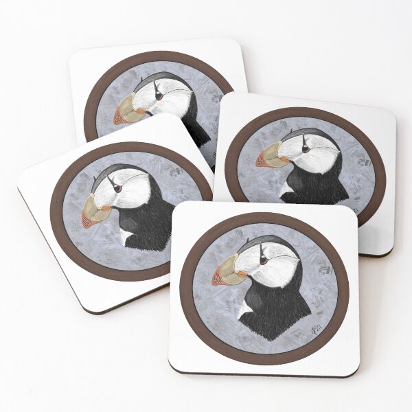 Item preview, Horned Puffin Portrait designed and sold by fabricspaceship.