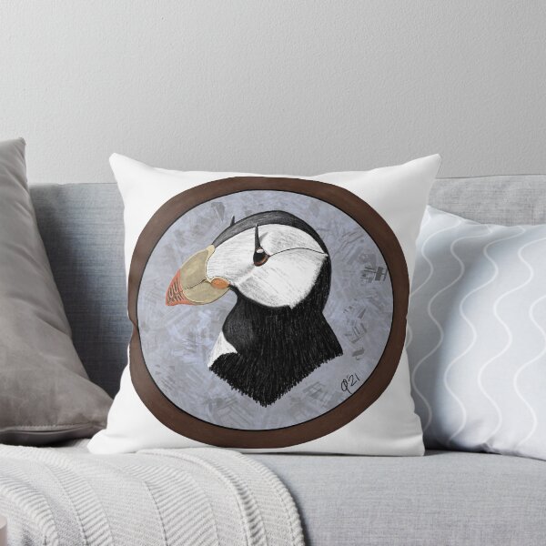 Item preview, Horned Puffin Portrait designed and sold by fabricspaceship.