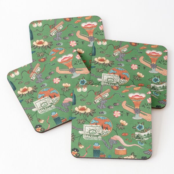 Item preview, Green Vintage Oriental pattern designed and sold by Freewheeling.