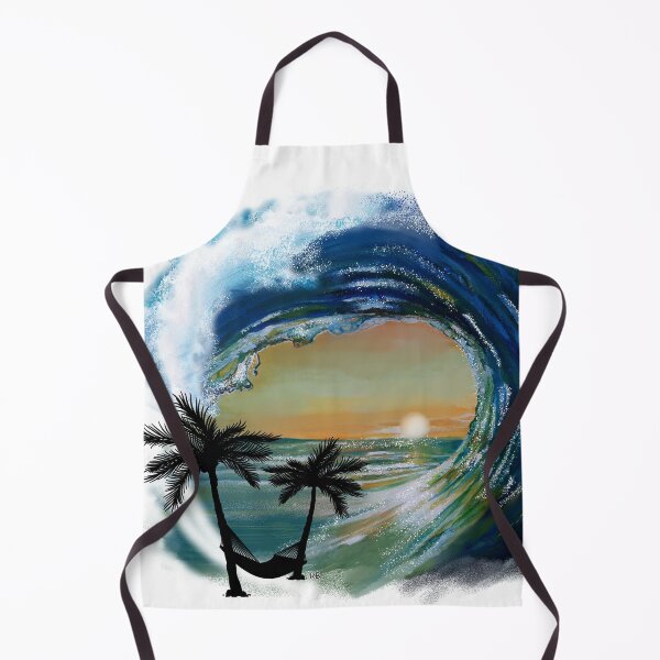 Item preview, Large Blue Wave with Palm Trees, Ocean Waves designed and sold by BoastInArt.