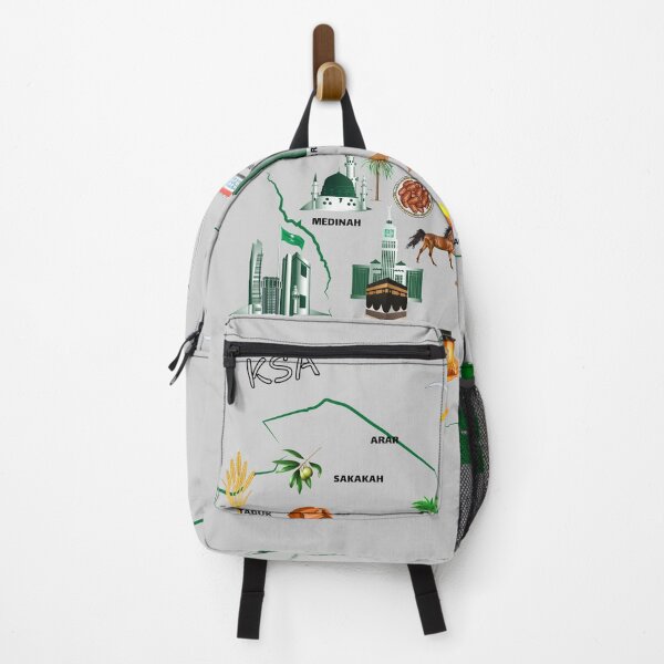 Item preview, Saudi Arabia Map tourist attractions cities flag designed and sold by mashmosh.