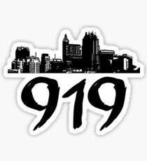 Raleigh - 919 (Black Logo) Sticker