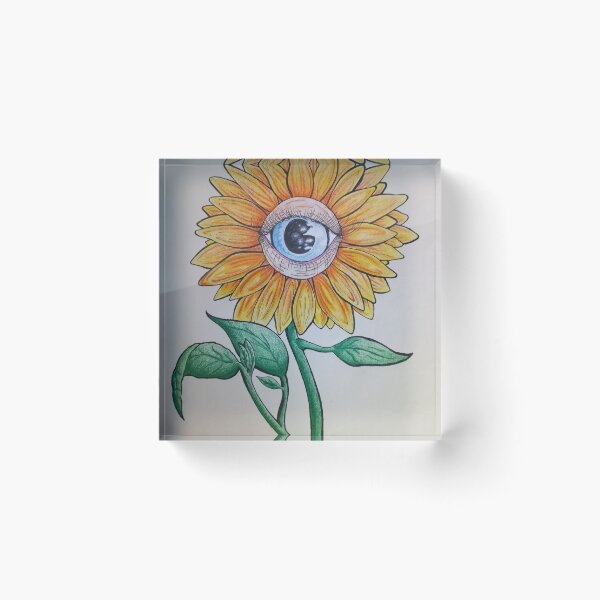Item preview, Trippy Psychedelic Sunflower Eye designed and sold by Korokokiri.