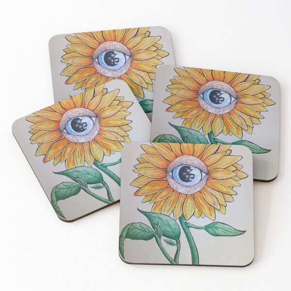 Item preview, Trippy Psychedelic Sunflower Eye designed and sold by Korokokiri.