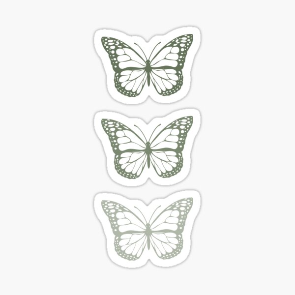Sage Green Butterfly Trio Sticker