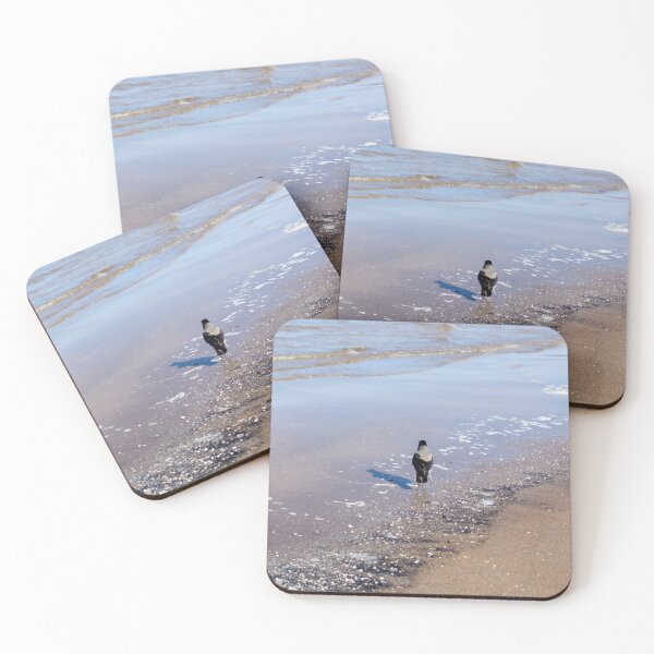 Item preview, Grey crow walking in sea water near seacoast designed and sold by lena-maximova.