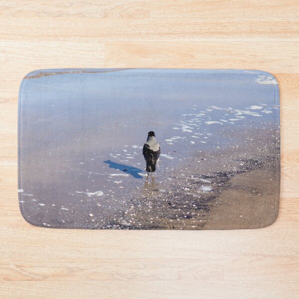 Item preview, Grey crow walking in sea water near seacoast designed and sold by lena-maximova.