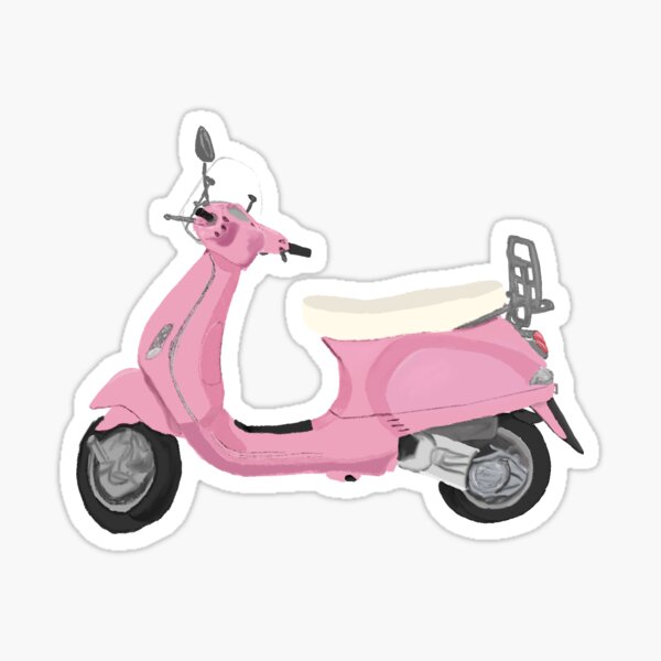 Barbie Moped Pink Scooter w/ Puppy & Yellow Helmet~Vespa