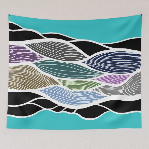 Item preview, Waving Harmonic Color Fields on Light Turquise "Abstracts" designed and sold by Istvan Ocztos.