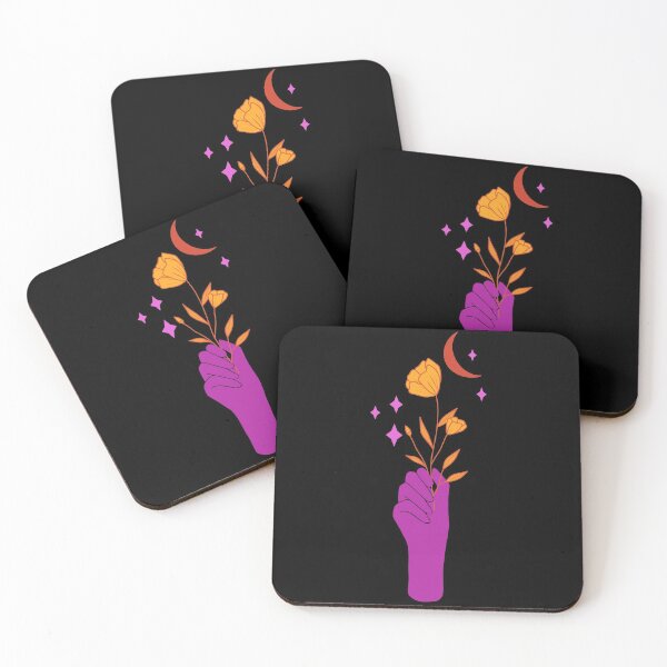 Item preview, sapphic hand, moon, flowers designed and sold by marie designs.