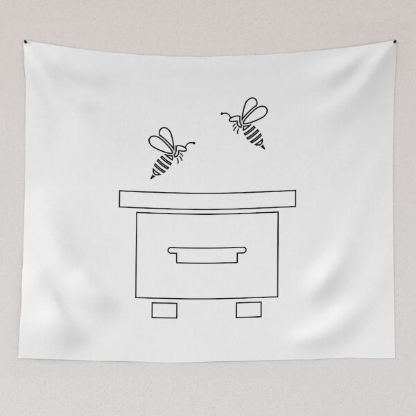Item preview, Plain Langstroth Hive with bees Stencil designed and sold by StencilGifts.