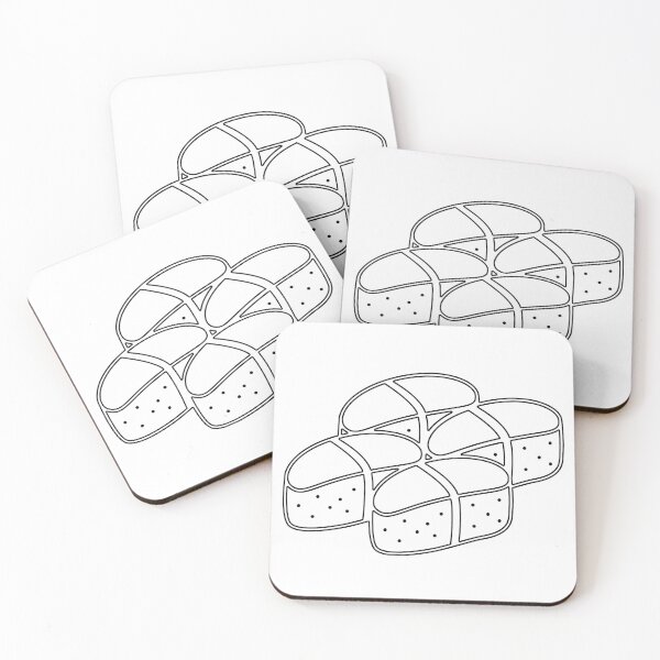Item preview, Plain Four Japanese Nigiri Food Stencil designed and sold by StencilGifts.