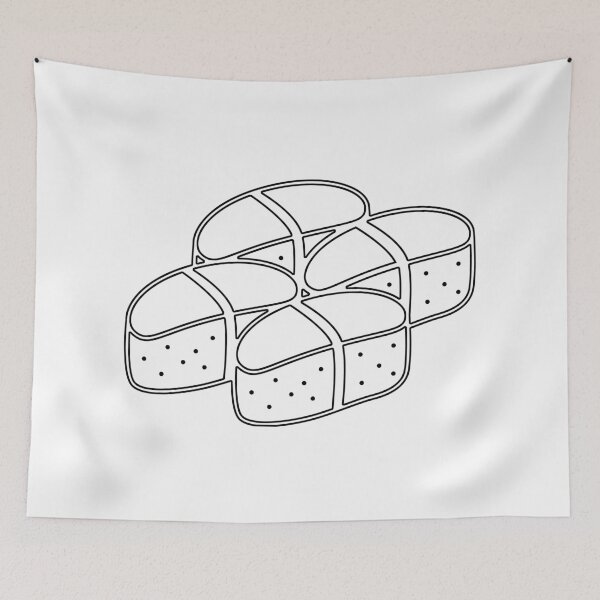 Item preview, Plain Four Japanese Nigiri Food Stencil designed and sold by StencilGifts.